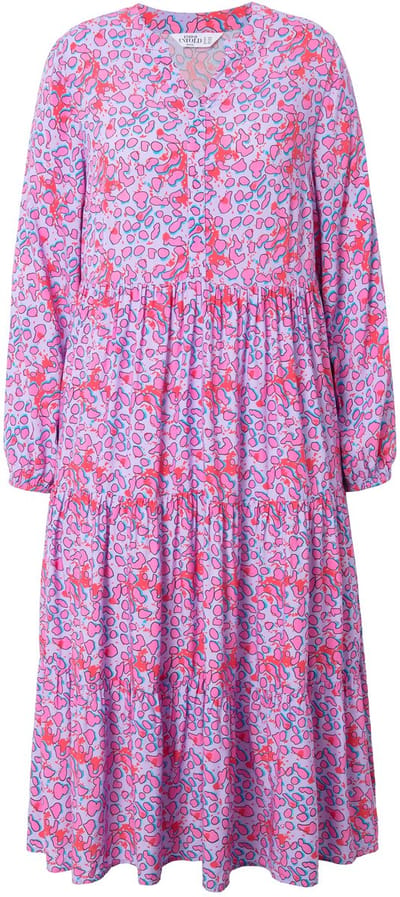 Studio Untold - Dames - Maxi-jurk color leo volants - Sering - Maat 42+