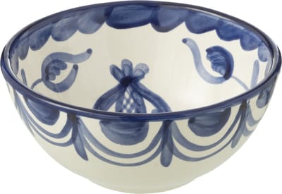 J-Line kom Granada High - keramiek - wit/blauw - small - Ø 14 cm