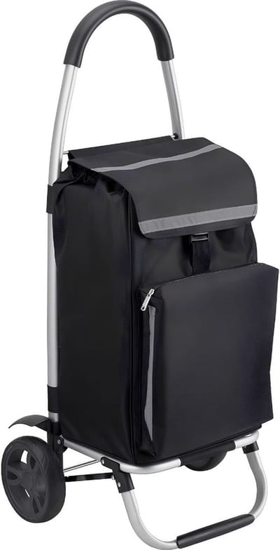 KAD® Trolley Boodschappenwagen - Luxe Boodschappentrolley - Lichtgewicht Trolley met Grote Wielen - Zwart - 103cm x 45cm x 36cm
