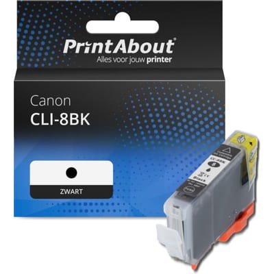 PrintAbout huismerk Inktcartridge CLI-8BK Zwart Geschikt voor Canon