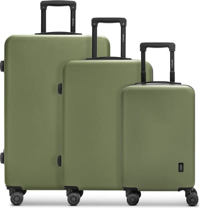 Redolz Essentials 09 3-SET 4 wielen Kofferset 3-delig - Harde bagage - TSA slot - olive