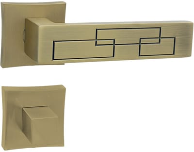 Domino® Deurkrukgarnituur MAYA QR M3 - Mat bruin - WC met Vierkant Rozette - Deurbeslag van aluminium - Deurklink voor badkamer, badkamerdeuren, kelderdeur en binnendeur
