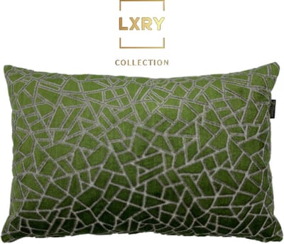 Zippi Design Cape Town LXRY collectie - Velvet sierkussen groen grijs met diepe structuur - Luxe handgemaakt designkussen met eendenveren vulling - 45x45 cm