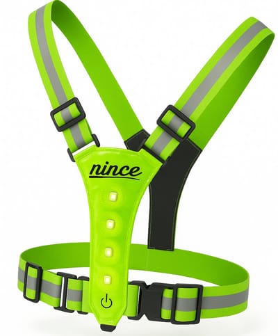 Nince Hardloop Verlichting - LED Hardloopvest USB Oplaadbaar - Reflecterend Veiligheidsvest One Size