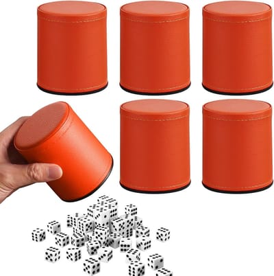 Set van 6 Stille Dobbelbekers met 36 Dobbelstenen voor Bordspellen en Feesten - Perfect voor Liar's Dice en Spelletjesavonden