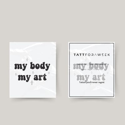Tijdelijke tattoo my body my art | Neptattoo volwassenen | Tijdelijke tattoo voor volwassenen | Temporary tattoo | Plaktattoos voor volwassenen | Neptattoos | Probeer zorgeloos een tattoo | tattforaweek
