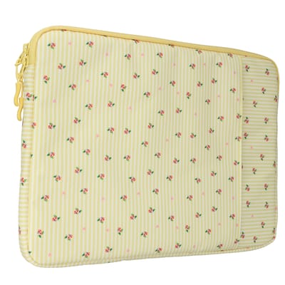 imoshion Design Laptop Sleeve met vak - Laptop Hoes geschikt voor 15 / 15.3 / 15.6 / 16 / 16.2 inch - Garden Stripes