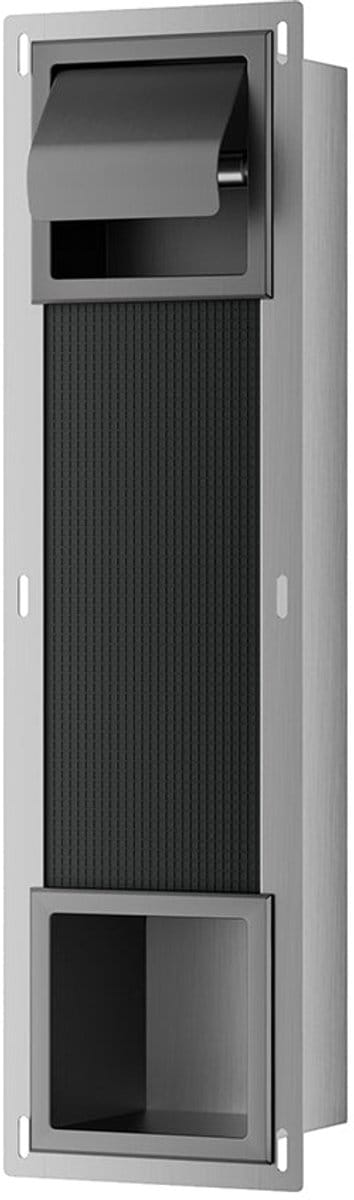 Xellanz Rocko toiletrolhouder met klep en reserverolhouder inbouw gunmetal