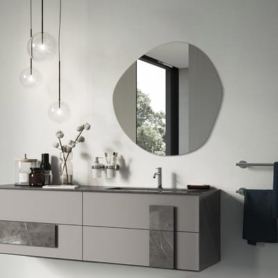 Coloray Spiegel - Organische Spiegel - 47,9 cm x 48,3 cm - Scandinavische Decoratie - Spiegel Organische Vorm - Toiletspiegel - Grote Spiegel Wandspiegel - Wandspiegel Organische Vorm - Woonkamer Spiegel - Decoratie Spiegel