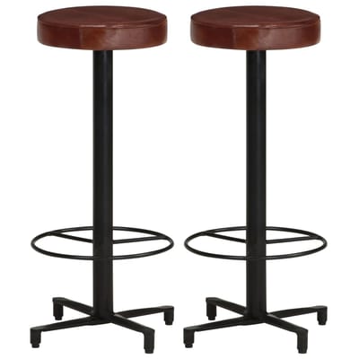 vidaXL - Barkrukken - 2 - st - 76 - cm - echt - leer