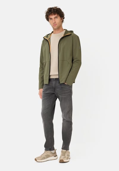 camel active Gemakkelijk in te pakken jas met kap - Maat menswear-XXL - Olijfgroen