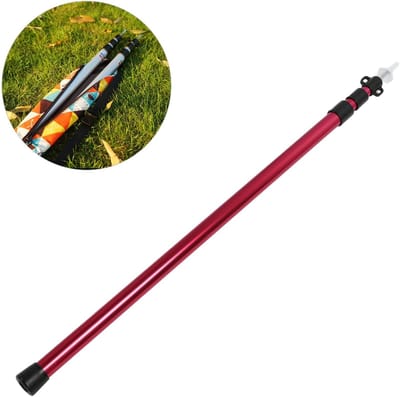Luifelstok Aluminium - Tentstok Uitschuifbaar - Kamperen Buiten - Verstelbare Lengte - 105 cm - Rood