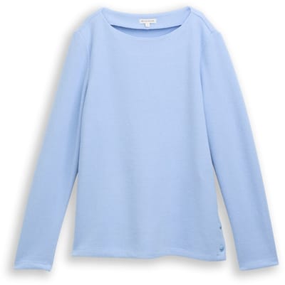 Tom Tailor - Soft-touch sweatshirt met knoopdetails - Maat XXL - mid blue melange