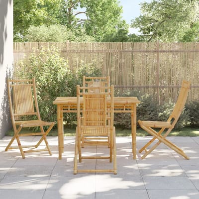 vidaXL - Opklapbare - stoelen, - 4 - stuks, - 46x66x99 - cm, - bamboe