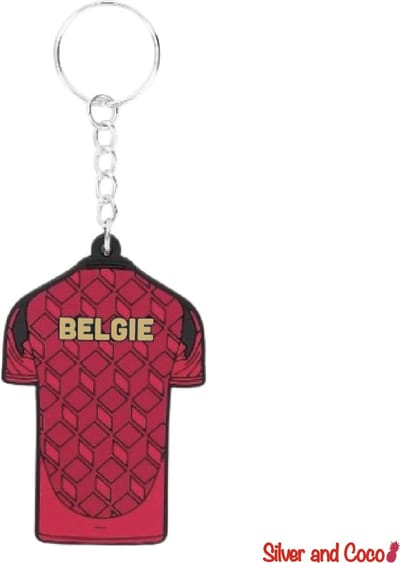 SilverAndCoco® - Sleutelhanger Belgisch Elftal | Rood Shirt Tenue Rode Versiering | EK Voetbal WK Sinterklaas Schoen Cadeau | Auto Huis Sleutel Hanger | Belgische Vlag Key Chain | Duivels Sleutel Ring Sleutels - België / Belgium