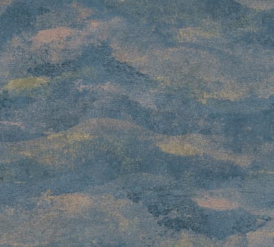 GOLFPATROON BEHANG | Abstract - blauw goud - A.S. Création Metropolitan Stories Hot Spots