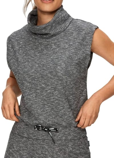 Stronger - Cush Sleeveless Turtleneck - Sportvest - Dames - Antraciet Melange - Maat M