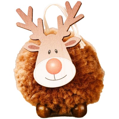Elanden Kerstboom Hangers Ornament Hout Hangend Elanden Teken Vrolijk Kerstfeest Kerstboom Hangend bruin