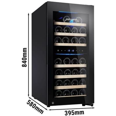 GGM Gastro Weinkühlschrank - 2 Klimazonen - 100 Liter - max. 33 Flaschen