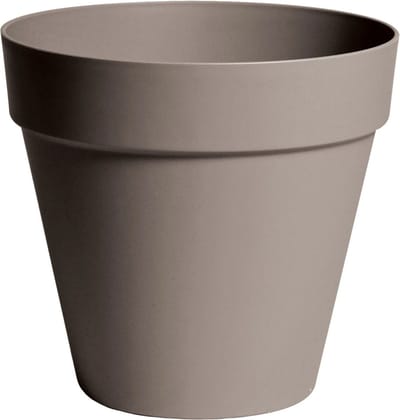 Mega Collections Plantenpot - kunststof - taupe bruin - binnen/buiten - D26xH22 cm - bloempot