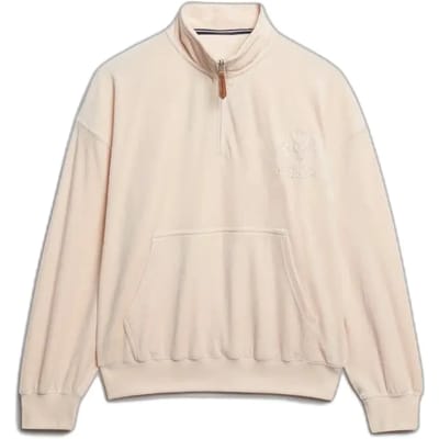 Superdry Country Club Velours Trui met Kwartrits Pink Grootte: 36