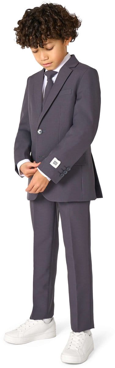 OppoSuits BOYS Charcool - Casual Jongens Pak - Kostuum - Inclusief Blazer, Stropdas en Pantalon - Maat EU 98/104
