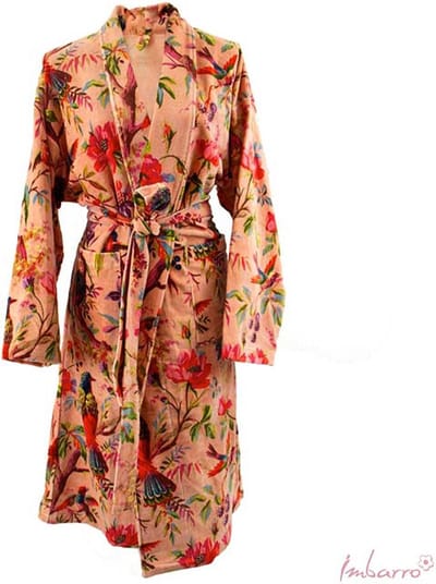 Imbarro Fashion & Home Kimono Soft Velvet Paradise Pink fluwelen kimono badjas one size