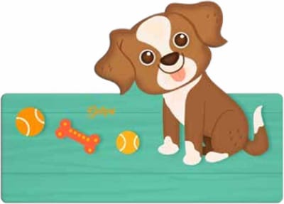 Naambord Hond - Kind - Meisje - Jongen - Hout - Dekori - Babykamer - Kinderkamer