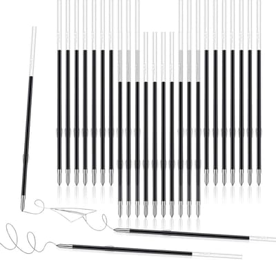30 Stuks 0.7mm Balpen Navullingen - Zwarte Balpen Inkt Navullingen voor Soepel Schrijven, Interchangeable en Hoogwaardige Kwaliteit