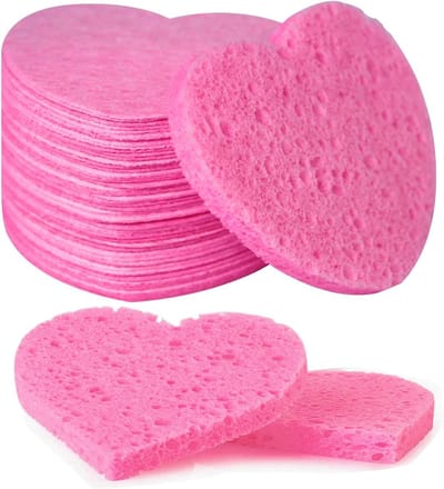 50 Stuks Gezichtssponzen Geperst Natuurlijke Cellulose Professionele Cosmetische Sponzen voor Reiniging en Make-up Verwijderen