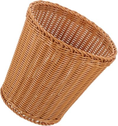 Ronde Prullenbak - Papierenmand - Afval Verzamelen - Natuurlijke Vormgeving - 24X21.5X16.5CM - Bruin