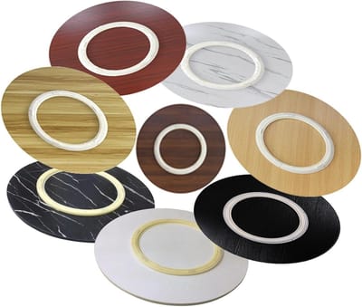Draaibaar Werkblad - Keukentafel Draaipaneel - Eten Delen - Stille 360 Rotatie - Diameter 80 cm - Wit Marmer
