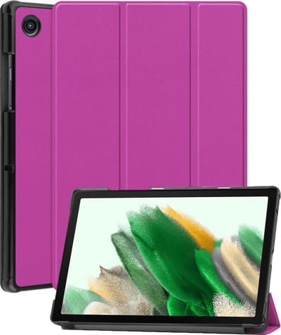 Hoes - Geschikt voor Samsung Galaxy Tab A8 - Dun & Stevig - Trifold Bookcase - Hard Cover - Hardcover Book Case - Tablet Hoesje - Paars
