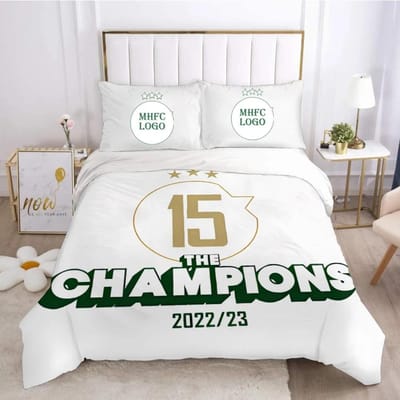 Israël MHFC Maccabi - Haifa Champions 15 Beddengoed Set Dekbedovertrek Slaapkamer Eenpersoons Tweepersoons King Size Dekbedovertrek Hometextiel 3-delig US Queen 228x228cm