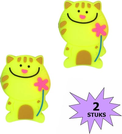 Fako Bijoux® - Tennisdemper - Tennis Demper - Poes - Geel - 2 Stuks