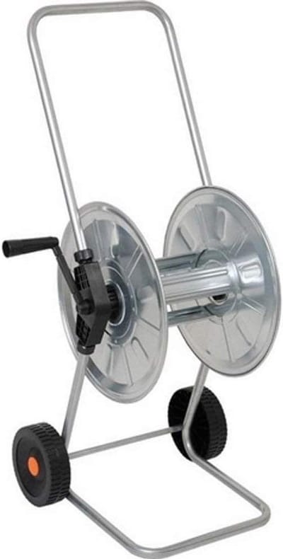 Slanghaspel - Slangenhouder - Tuin besproeien - Verzinkt metaal - 50 meter - Zilver