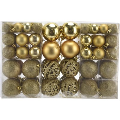 100 stuks Kerstbal Ornamenten Onbreekbare Hangende Ballen voor Kerstboom Feest Decoratie Goud