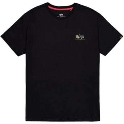 Alpha Industries T-shirt - Camo Print T-Shirt - S tot XXL - voor Mannen - zwart