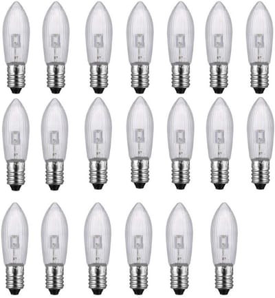 20 stuks E10 LED Reservegloeilampen voor Lichtkettingen Kerstdecoratie