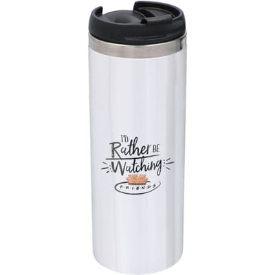 Friends I'd Rather Be Watching Stainless Steel Thermo Travel Mug - Metallic Finish
