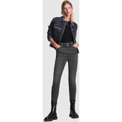 AllSaints Phoenix Jean Washed Black Größe: L | Skinny Pants Outlet | Damen | Schwarz