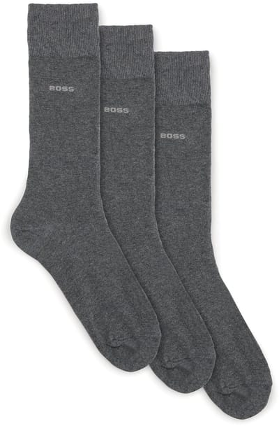 Hugo Boss heren BOSS 3P sokken uni grijs