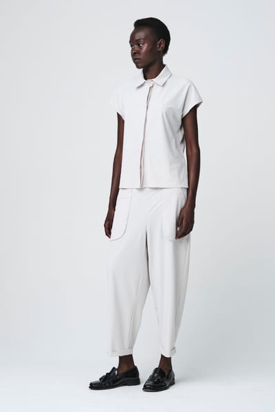 Wilma structure tech jersey blouse | Sand - Sand / S