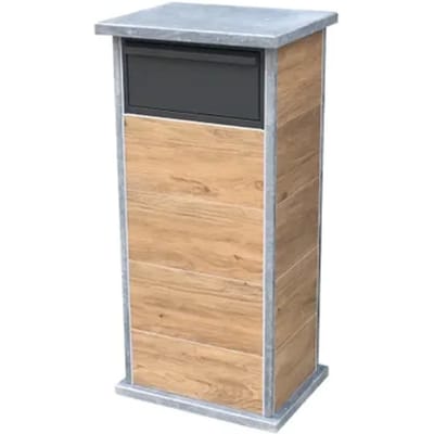 Pakketbrievenbus Palma Parcel Woodlook - Natuursteen En Staal - Blauwe Hardsteen - 48x101x34cm