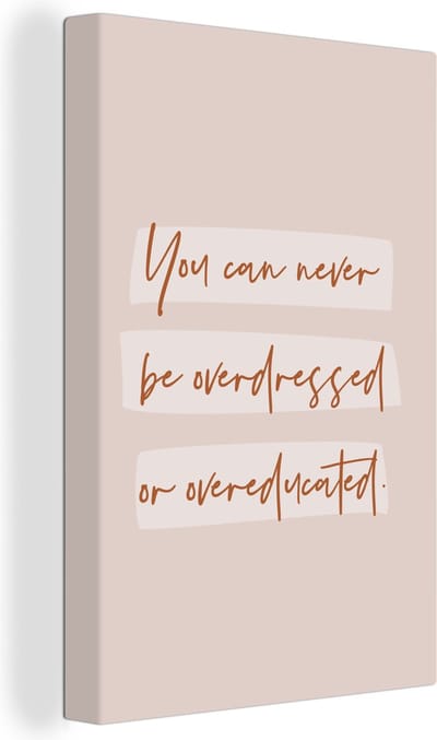 Canvas Schilderij Quotes - Studenten - Leren - Studeren - 20x30 cm - Wanddecoratie