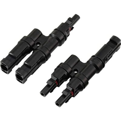 TRU COMPONENTS TC-13805792 2-voudige PV-aftakverbinderset Zwart Inhoud: 2 stuk(s)