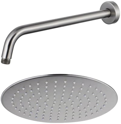 FugaFlow Eccelente Acces Hoofddouche - 25cm - rond - wandarm 35cm - Geborsteld RVS PVD (RVS)