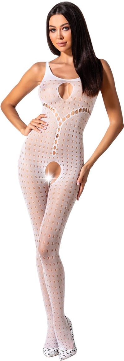 Passion - Woman Bs078 Bodystocking One Size White