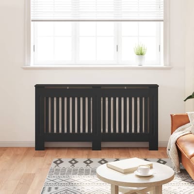 vidaXL Radiatorombouw 152x19x81,5 cm bewerkt hout zwart
