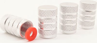 Schrader (auto) ventiel - Zilver aluminium gestreept met afdichting